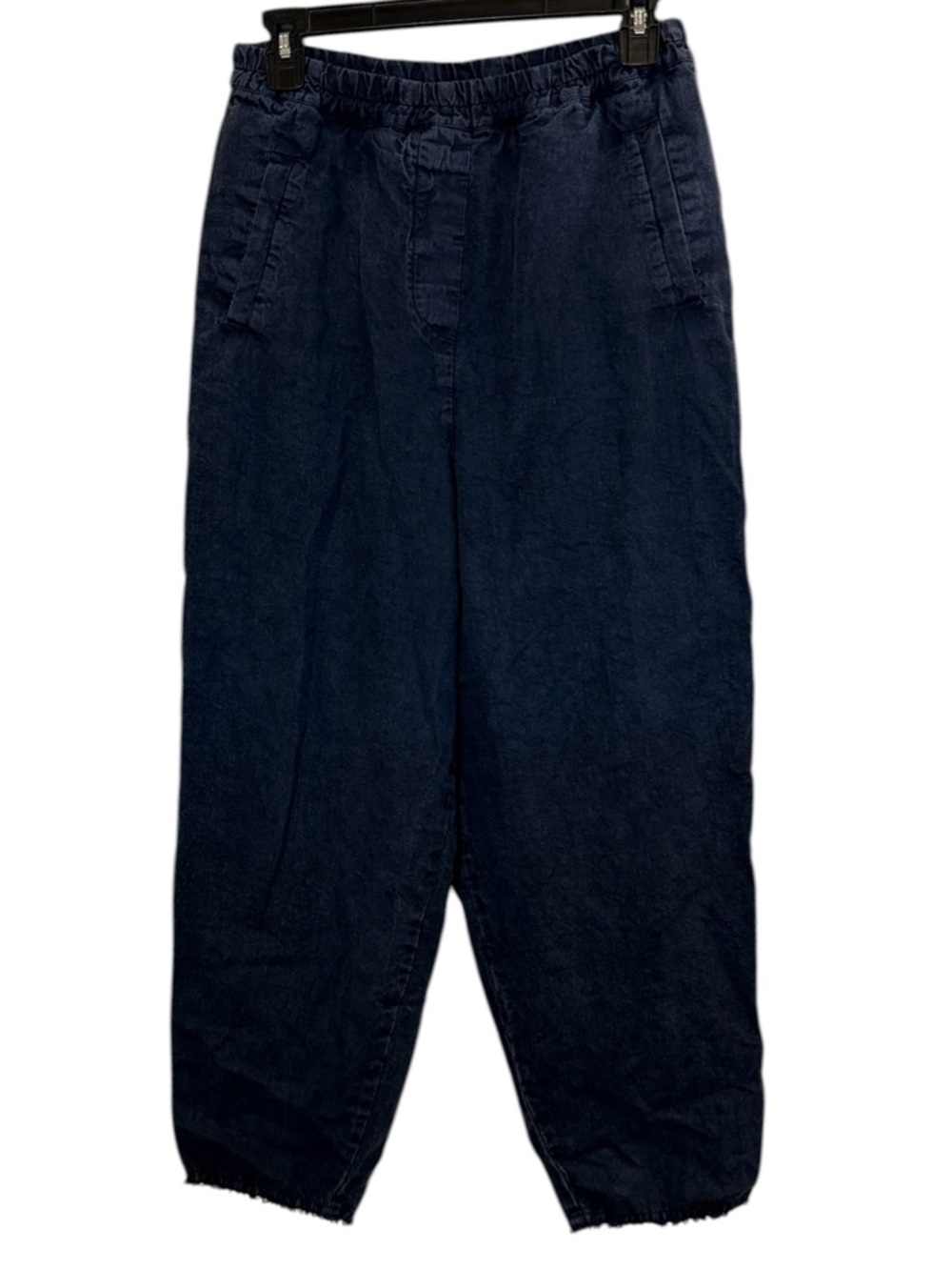 Hannoh+Wessel Women’s Pedra Lagenlook Utility Minimalist Indigo Linen Pants sz S